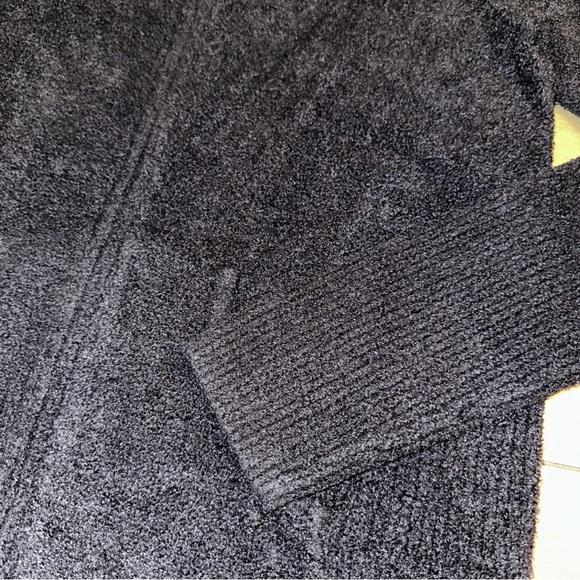 Barefoot Dreams Cozy Chic Womens Fuzzy Zip Up Long Sleeve Hoodie Black Size XL - Picture 6 of 13